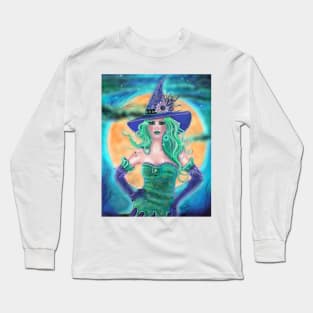 Halloween witch Zoey by Renee Lavoie Long Sleeve T-Shirt
